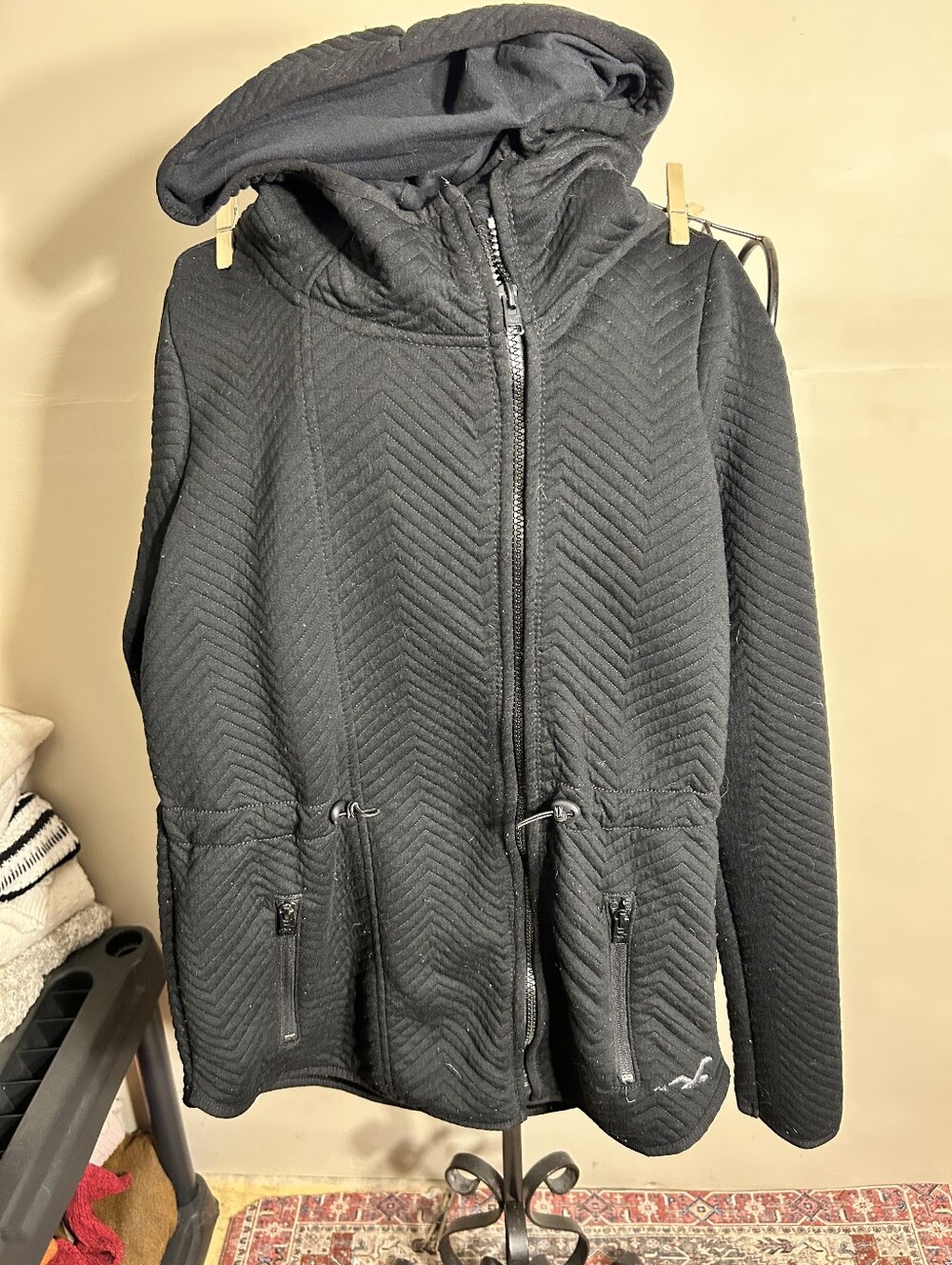 Hollister hoodie size medium womens shirt black coat sweatshirt